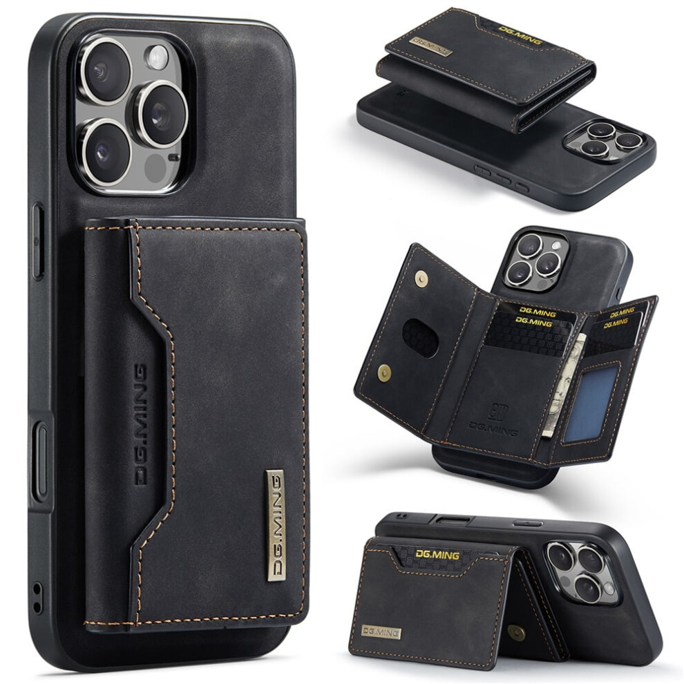Dg.ming Iphone 16 Pro Wallet Case Â Leather, 8-Card, Black 913211585115