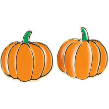 Cute Pumpkin Stud Earrings, Sterling Silver Post, Gold Plated – Compatible with Halloween, Xmas, Thanksgiving, Fall Gifts for Women