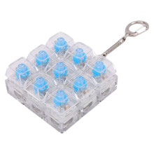 9-Key Mechanical Keyboard Fidget Toy with Light, Stress Relief Keychain – Compatible with Office/Home Use, 2.16" Square