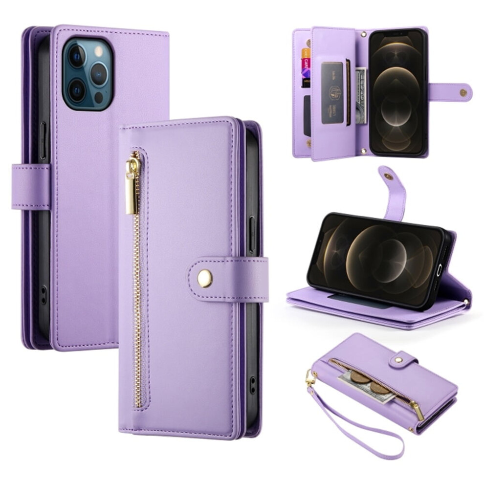 Leather Wallet Case For Iphone 12 Pro Max Â 6.7 Purple 913211584644