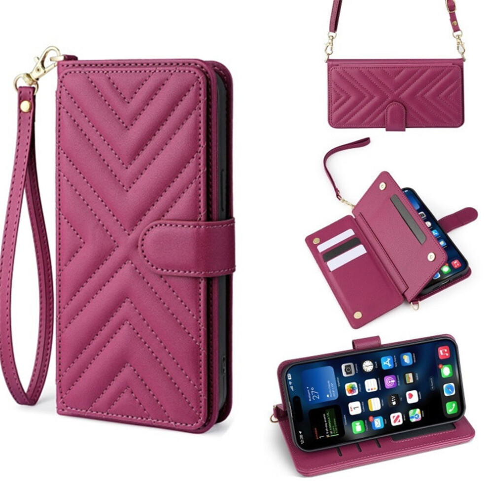 Wine Pu Leather Wallet Case For Iphone 17 Pro Max With Red 913211587379
