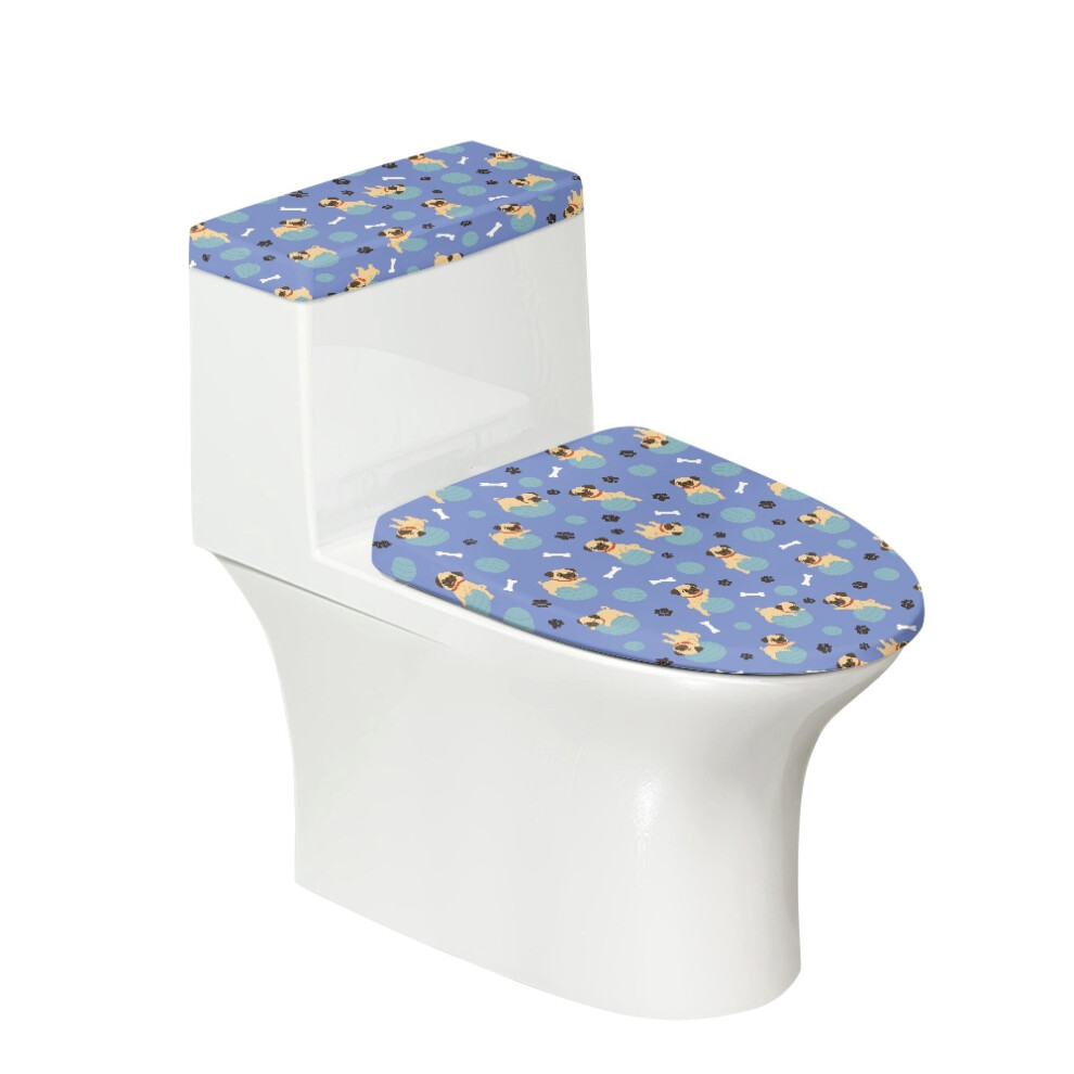 Puppy Paw Print Elastic Toilet Lid Cover 17"X21" 975221420138