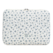 Puffy Quilted Floral Laptop Sleeve – Maple Leaf Design, Shockproof, Coquette Aesthetic, compatible with iPad/Computer/Tablet/Notebook,