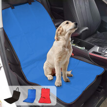 Waterproof Dog Car Seat Cover, Anti-Slip Oxford Fabric, Scratch-Resistant & Easy Clean, Universal Fit (41.7x19.3in), Black/Blue/Red