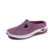 Willtoo Women's Breathable Orthopedic Slip-Ons – Arch Support Tennis & Hiking Shoes, Nurse Shoes for Food Service, Wide Width, Purple 7.5W