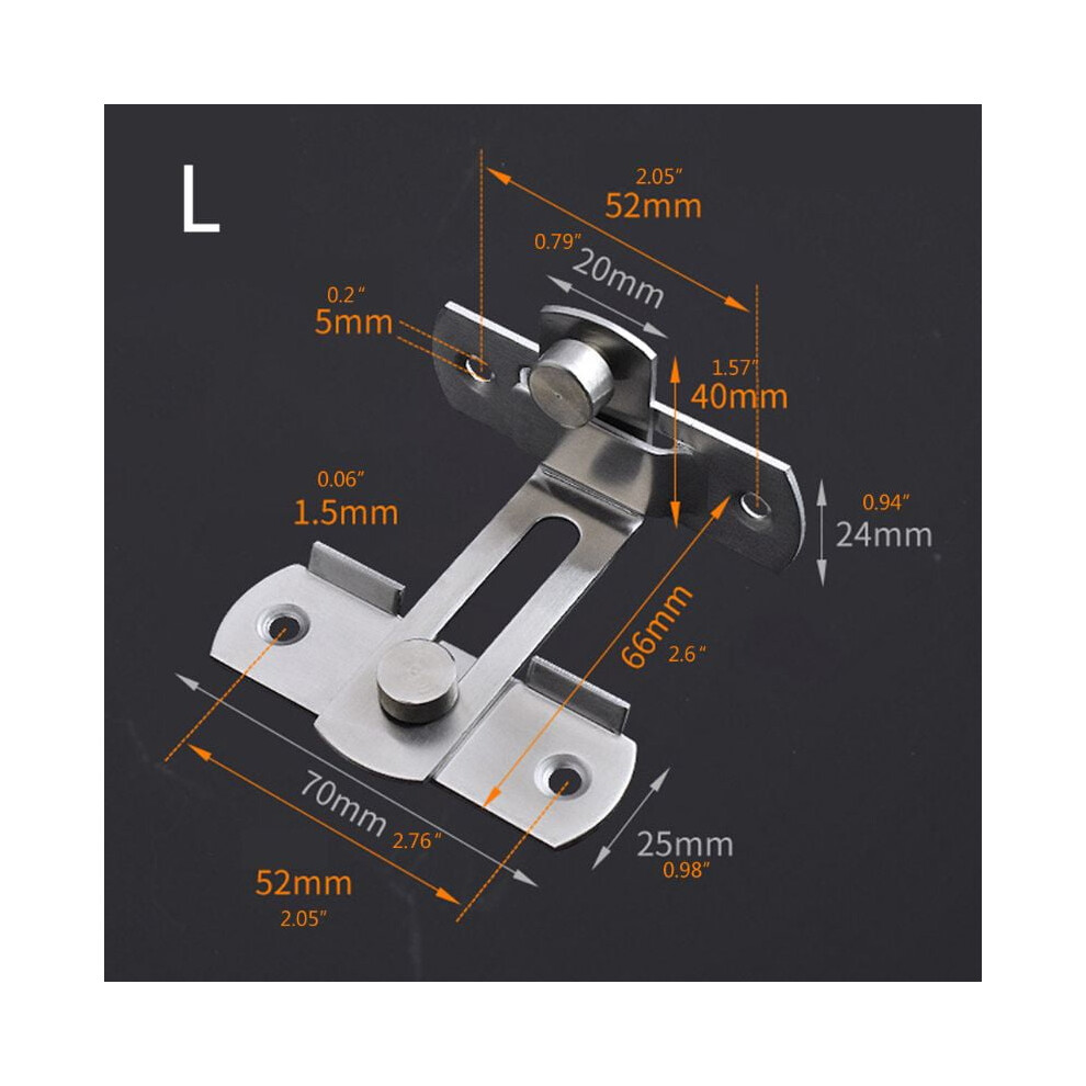Right Angle Door For Latch Thickened Stainless Steel Door Bolt Hasp Bending Lock 9353595673984