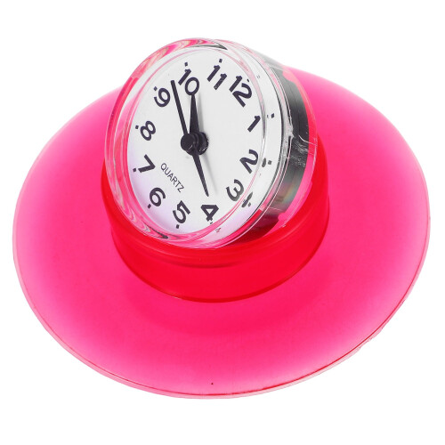 Multifunctional Home Clock Waterproof Suction Cup Modern for Kitchen Bathroom 1Pack