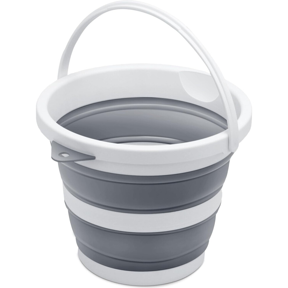 Small Collapsible Bucket 1.3 Gal/5L, Bpa-Free, Portable & Space-Efficient Â For Camping, Car Wash, Fishing, Outdoor Use Â Grey 9353595672635