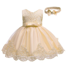 Baby Girls Lace Bowknot Princess Wedding Formal Tutu Dress+Headband Set Clothes Features Size 5 Girls