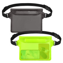2-Pack Waterproof Phone Pouches with Waist Straps – Touchscreen Friendly, Compatible with All Smartphones