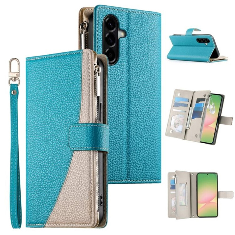 Pu Leather Flip Wallet Case With Magnetic Closure, Multi Card Slots & Hanging Rope, Compatible With Samsung Galaxy A56 5G 6.7" Blue 9327961763760