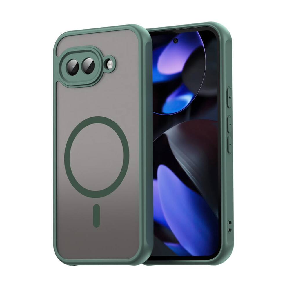 Magnetic Translucent Matte Case For Google Pixel 9A Â Compatible With Magsafe, Military-Grade Drop Protection, Green 9353595676565