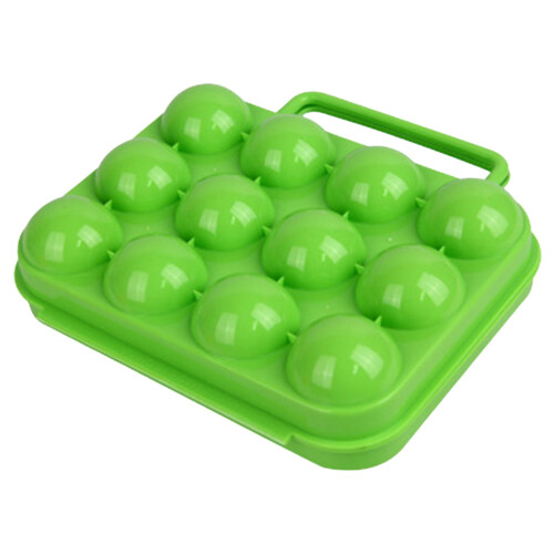 Portable Folding Egg Container Holder, Shockproof Plastic Egg Box with Handle – Compatible with Standard Eggs