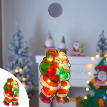 Snowman-Shaped Christmas Window Lights with Suction Cups - Multicolored Decoration for Home, Holiday, and Shop Displays Multicolor