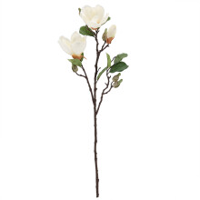 Decor de aranjament floral DIY, plantă artificială cu întreținere redusă pentru flori vibrante de magnolie din mătase, tulpini realiste de