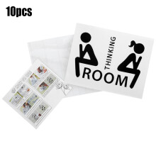 Décoration de porte humoristique pour surfaces lisses, 10 autocollants écologiques, imperméables et anti-moisissures pour salle de bain avec