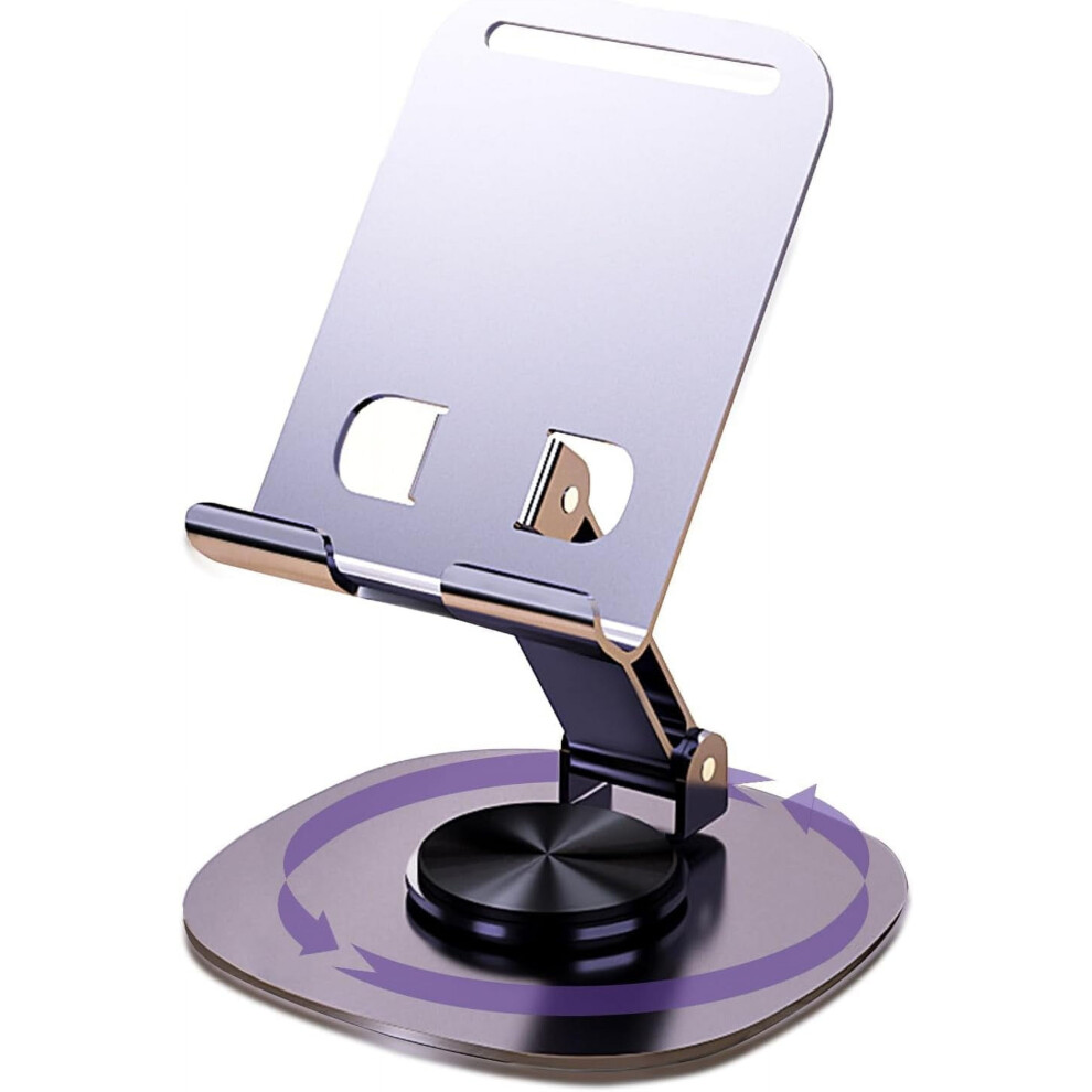 360 Rotating Desk Phone Holder Â Foldable, Adjustable For Iphone, Ipad, Nintendo Switch (Metal ) Purple 9551475510491