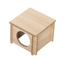 Houten hamsterhuis, schuilplaats voor hamsters, stevige schuilplaatsen, houten speelgoedkooi, accessoires voor chinchilla's, gerbils, hamsters en