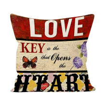 Fețe de pernă decorative din in cu fluturi vintage, 40x40 cm, pentru Ziua Tatălui