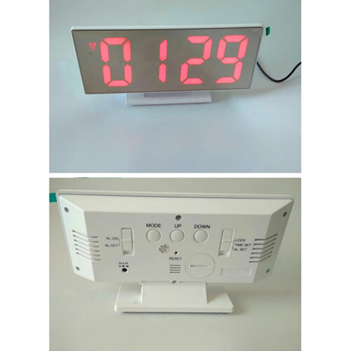 Ρολόι Worgeous Clocks με μεγάλη οθόνη για χαμηλό φωτισμό, μέγεθος 3, λευκό