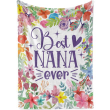 Deka Nana Dárky pro Nanu od vnoučat Flanelové deky Nana k narozeninám a Vánocům (nejlepší Nana s květinami) (60*80 palců)