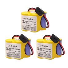 (3 Stück) BR-2/3AGCT4A6V 4400 mAh Ersatzakku für Panasonic FANUC A98L-0031-002 mit schwarzem Stecker