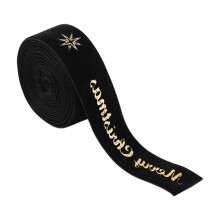 Weihnachtsband 78,7" x 1", Schwarz, Handgefertigt, Hochwertig, zum Verpacken von Geschenken und für Baumschmuck, Weihnachtsfeiern, Ornamente,