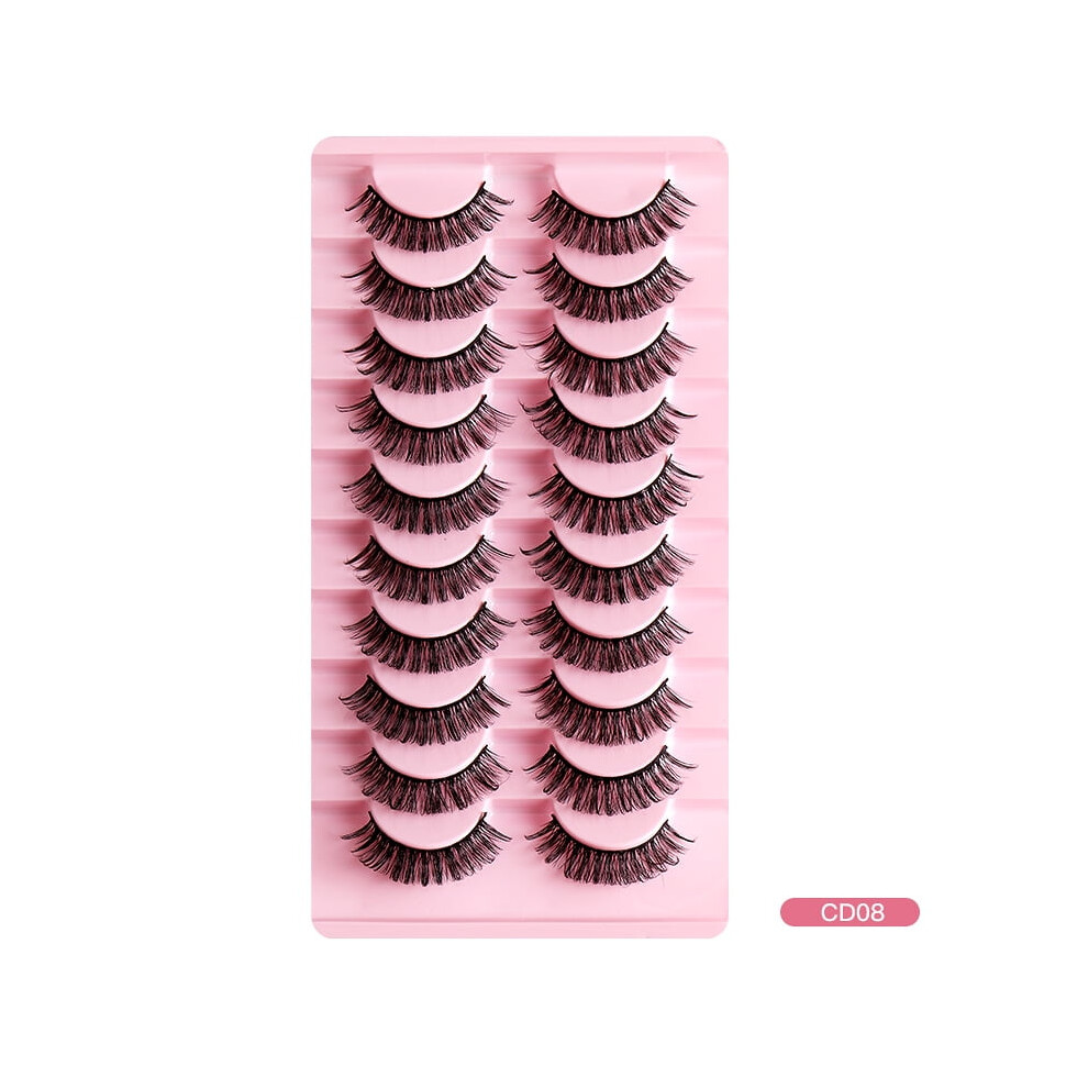 Russian Big Curl False Eyelashes Synthetic 10 Pairs
