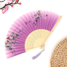 Handfächer aus Seide, faltbar, Vintage-Stil mit Bambusrahmen, chinesisch-japanische Fächer für Tanz, Cosplay, Hochzeiten und Partys – Dekoration