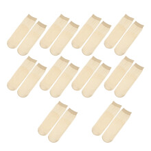 10 Paar Damen-Spitzensocken, rutschfest, atmungsaktiv, transparent, Nylon, beige