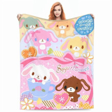 Plaid en flanelle Sugarbunnies, couverture pour canapé, couette fine, ultra chaude et moelleuse
