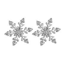 Oorbellen met sneeuwvlokjes van sterling zilver, hypoallergene, modieuze witte oorstekers, verjaardagscadeau voor vrouwen, kerstcadeau