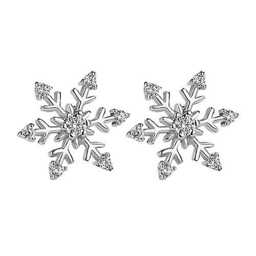 Sterling Silver Snowflake Stud Earrings Hypoallergenic