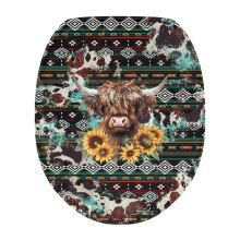 Couvercle de toilette Aztec Southwest Sunflower – Lavable en machine, compatible avec les sièges de toilette standard