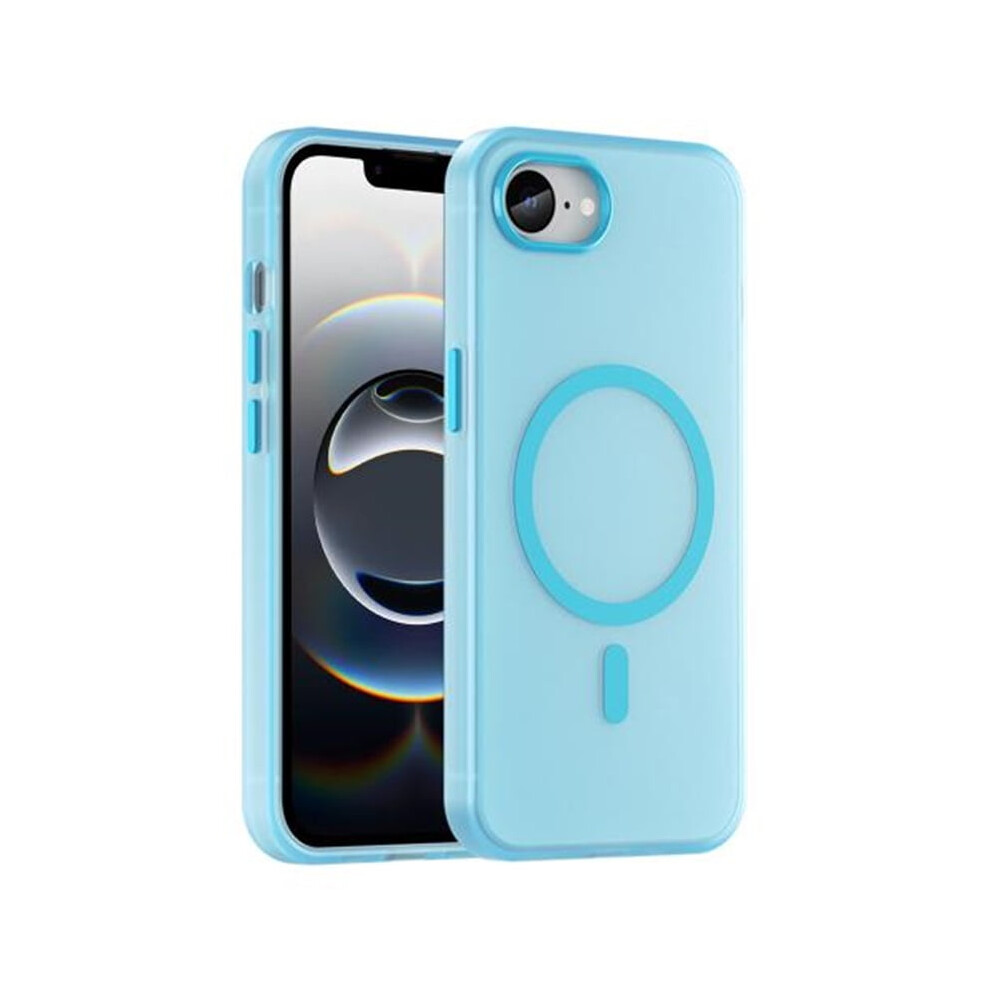 For Compatible With Iphone 16E Magsafe Frosted Translucent Tpu + Pc Full Coverage Phone Case,,For Compatible With Iphone 16E Blue 9482726162117