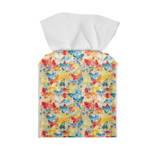 Étui en cuir papillon pour boîte à mouchoirs – Boîte carrée avec fermeture à pression, distributeur de mouchoirs léger et organisateur