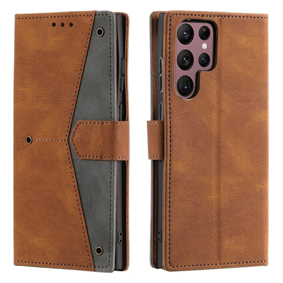 Compatible With Samsung Galaxy S26 Ultra 5G 6.9" Wallet Case: Spliced Leather, Magnetic Flip Cover, Card Slots, Kickstand, Anti-Drop Tpu, Detachable 9482726163718