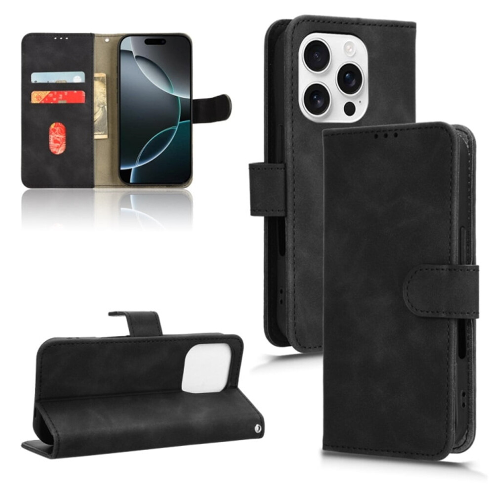 Pu Leather Wallet Case For Iphone 13 Pro Â Tpu Bumper, Card Slots, Kickstand, Magnetic Closure, Shockproof, Black 9482726162537