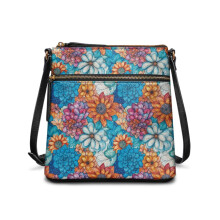 Dámska crossbody kabelka z umelej kože s mandalou – veľká nepremokavá kabelka cez rameno s popruhom, vhodná na každodenné použitie aj na