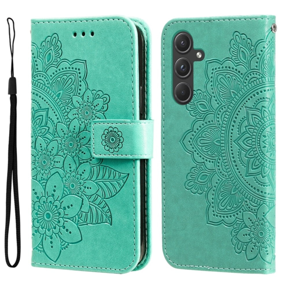 Pu Leather Flip Wallet Case With Magnetic Closure, Card Slots, Hanging Rope For Samsung Galaxy A55 5G 6.6" Â Compatible With Galaxy A55 (5G) Green 9482726161554