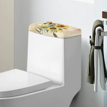 Couvercle de réservoir de toilette Papillon Tournesol – Lavable, universel, compatible avec la plupart des réservoirs