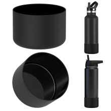 Lot de 2 protections de bouteille en silicone compatibles avec les bouteilles IRON FLASK à large ou étroit goulot 350-700 ml (12-24 oz), noires