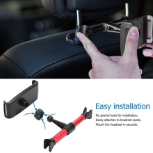 1Pack Car Tablet Mount Back Seat Plastic Tablet Phone Stand 360 Degree Rotation Portrait and Landscape Viewing