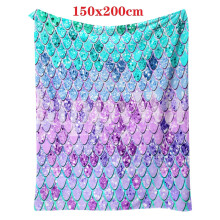 Mermaid Flannel Fleece Throw Blanket, 60x80in, Ultra Soft Sherpa Cozy Blanket for Couch, Sofa & Bed – Compatible with Mermaid Theme Decor