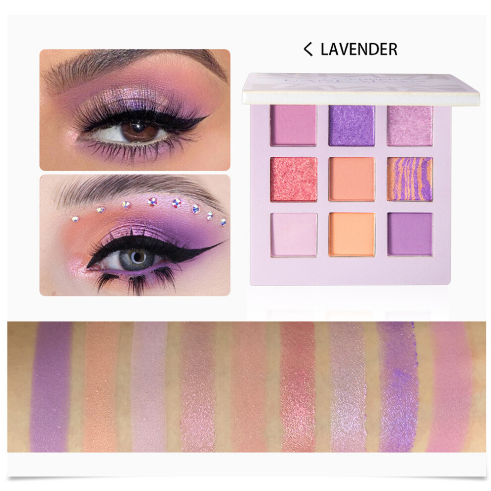9Color Eyeshadow Palette, Waterproof Formula with Blendable Powder for Flawless Eye Makeup Application, Wedding, Party, Casual Makeup (9PCS)