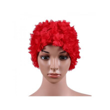 Women Ladies Vintage Style Floral Flower Adult Swimming Swim Cap Bathing Hat