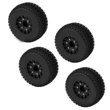 Pneus pour camionnettes RC Course Court de 4,6 cm x 11 cm, noir, pour 1/10, avec moyeu en alliage
