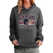 Distressed New England Football Vintage Style Hoodie Sweatshirt for Women – Retro Game Day Pullover