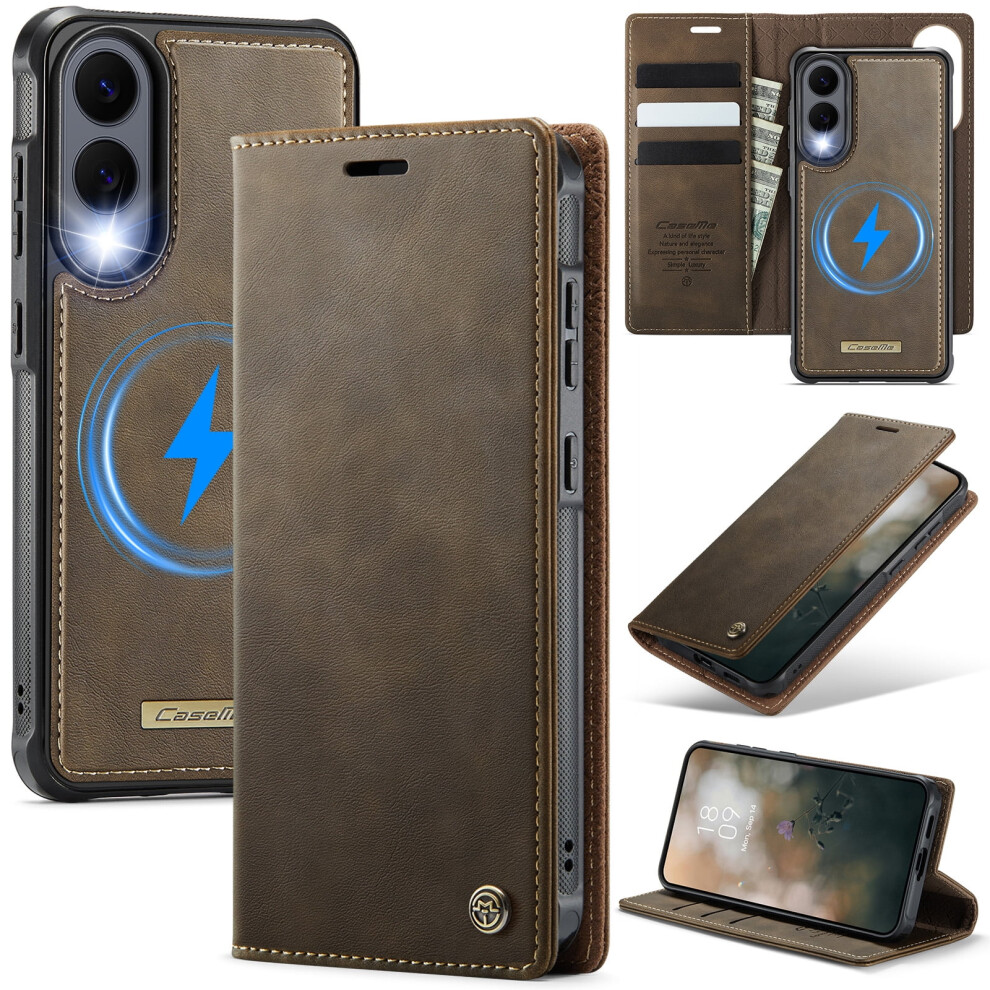 Caseme Wallet Case For Samsung Galaxy S25 Edge 6.7", Magsafe-Compatible, Rfid-Blocking, Flip Stand, Shockproof, Magnetic & Detachable 9327961767683