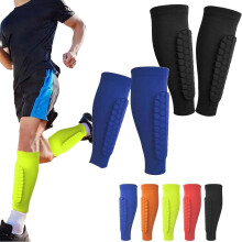 Espinilleras para niños, manga de compresión para pantorrillas con almohadillas de panal, paquete de 2 espinilleras de fútbol, para fútbol,